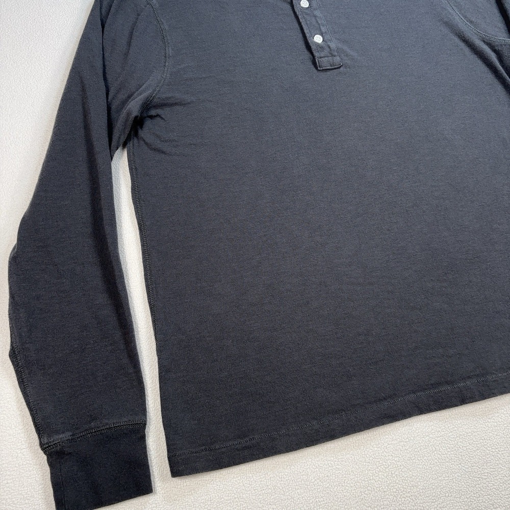 J Crew Slub Cotton Henley Shirt Men's L Gray 100% Cotton J8214 - Picture 6 of 12